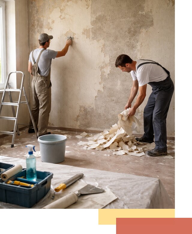 Снятие старых обоев в Новокуйбышевске быстро и качественно