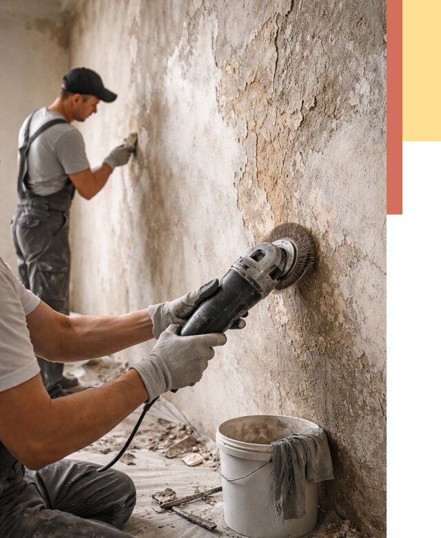 Снятие и удаление краски со стен в Новокуйбышевске от 2151 руб. — ОТДЕЛОЧНИК-Нвб