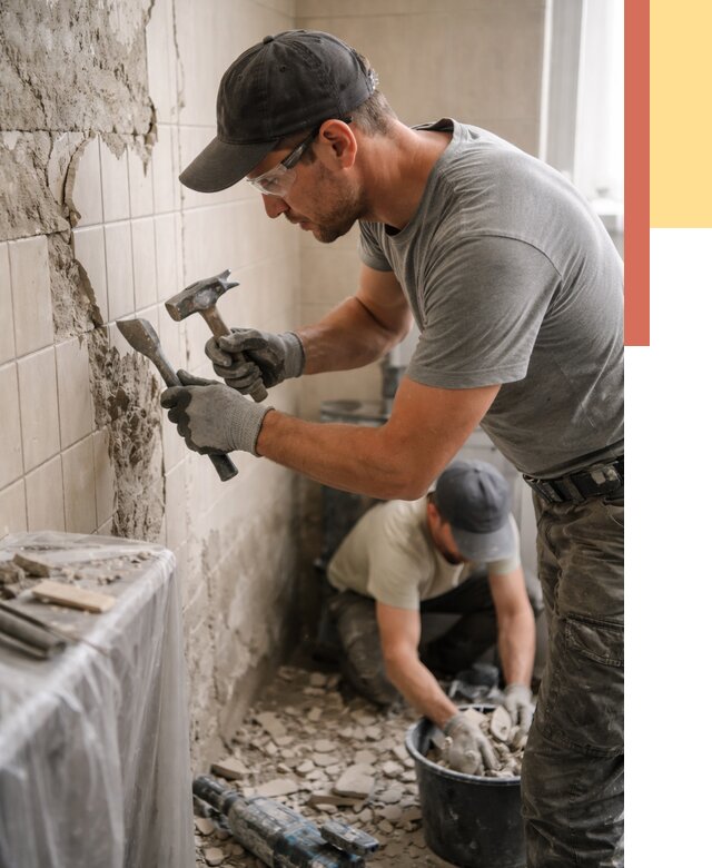 Демонтаж плитки со стен в Новокуйбышевске от 871 руб. — быстро и недорого | ОТДЕЛОЧНИК-Нвб