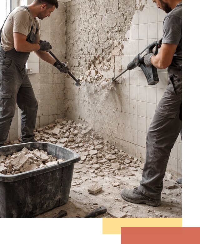 Демонтаж плитки со стен в Новокуйбышевске быстро и аккуратно