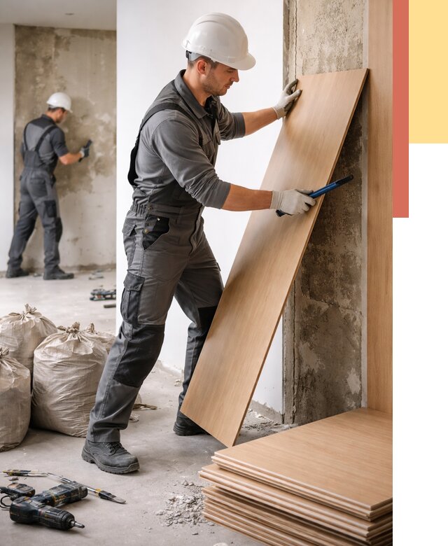 Демонтаж стеновых панелей в Новокуйбышевске от 3585 руб. за м² быстро и недорого | ОТДЕЛОЧНИК-Нвб