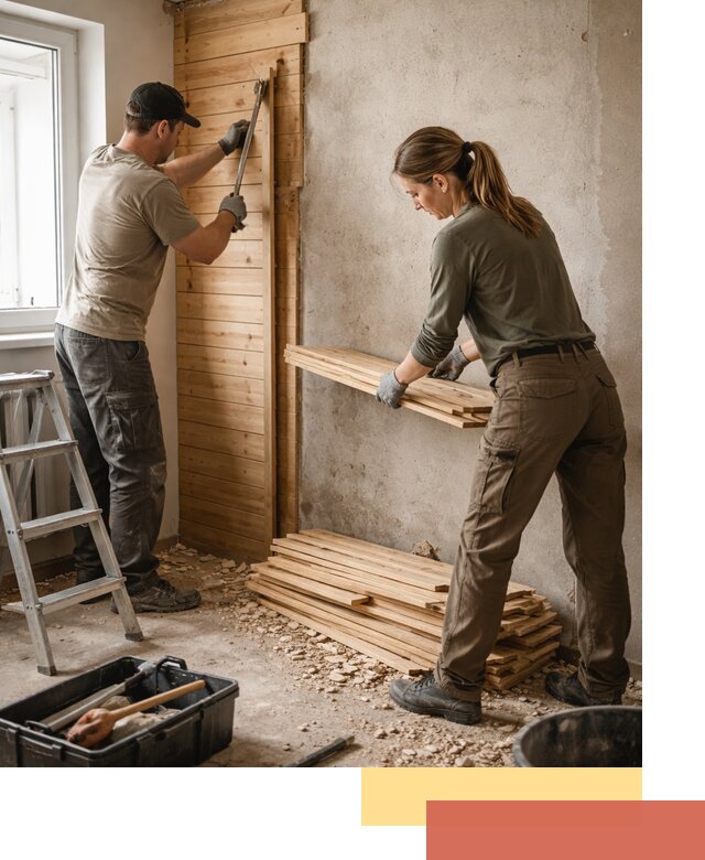 Демонтаж вагонки со стен в Новокуйбышевске — профессиональный демонтаж