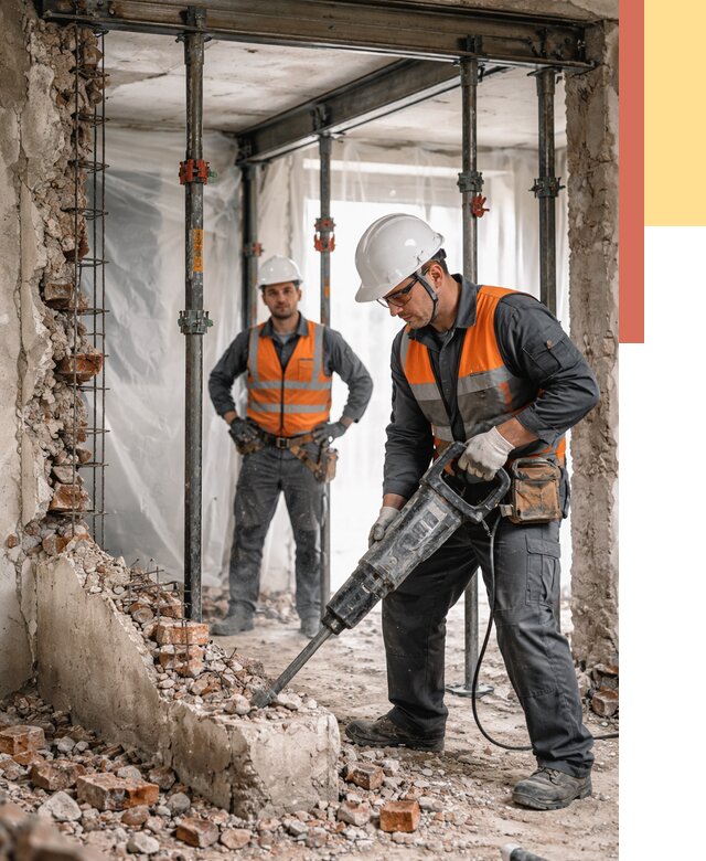 Снос несущих стен в Новокуйбышевске от 10498 руб. — демонтаж несущей стены под ключ | ОТДЕЛОЧНИК-Нвб