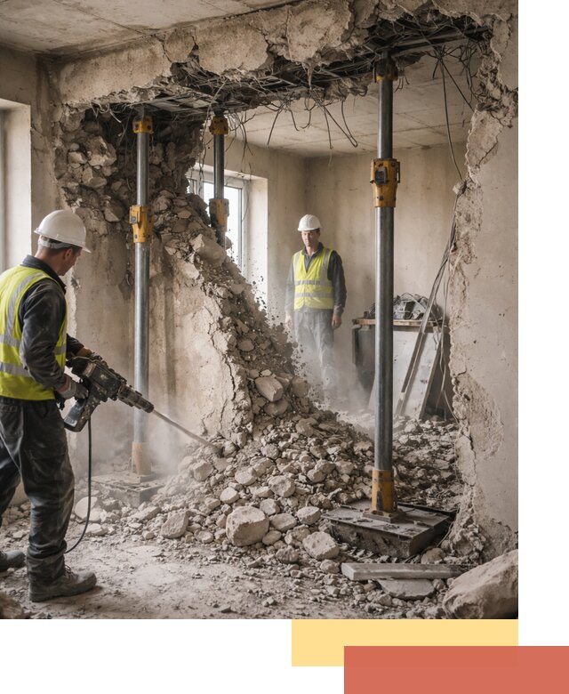 Снос несущих стен в Новокуйбышевске с гарантией безопасности и качества