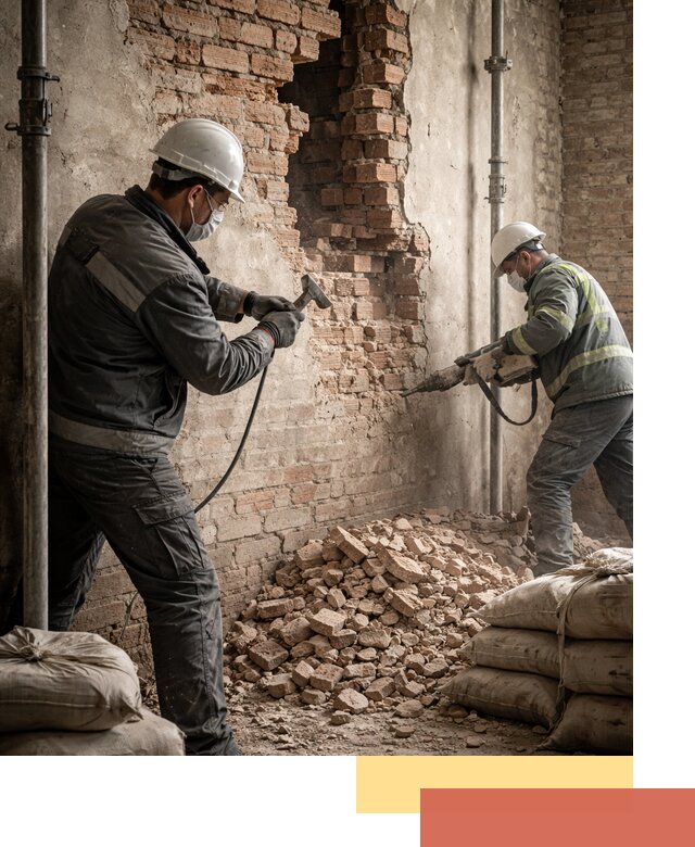 Демонтаж кирпичных стен в Новокуйбышевске быстро и безопасно