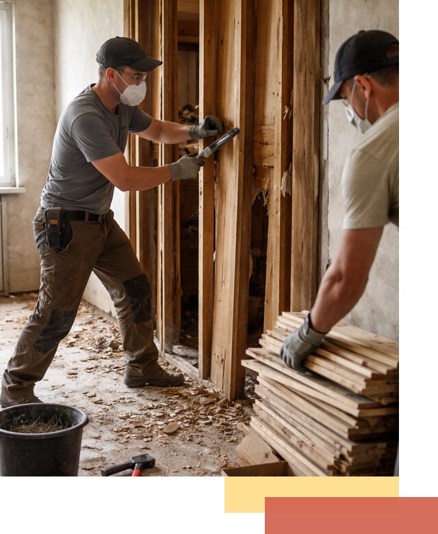 Демонтаж деревянных перегородок в Новокуйбышевске быстро и аккуратно