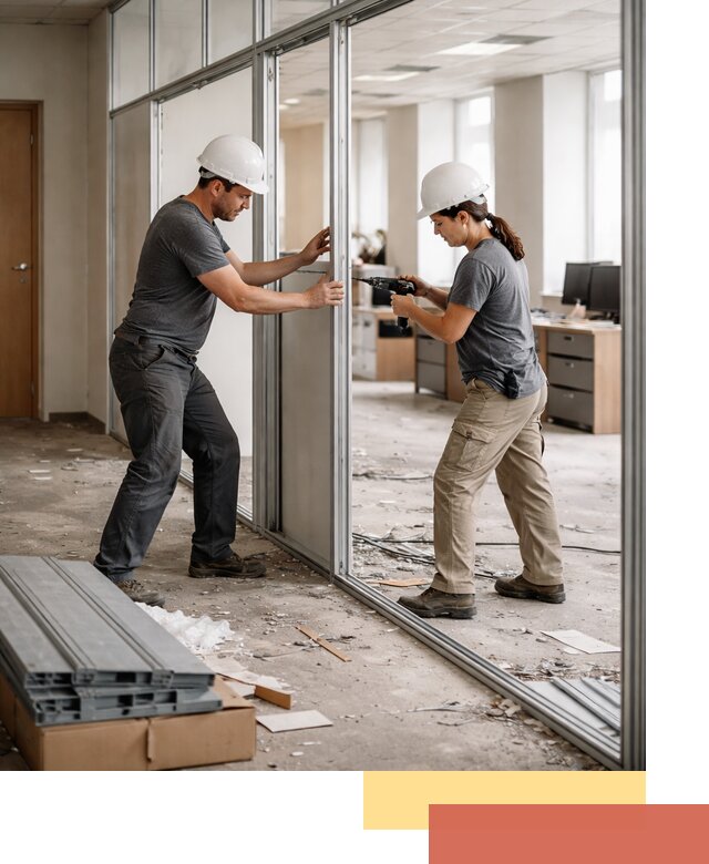 Демонтаж алюминиевых перегородок в Новокуйбышевске быстро и аккуратно