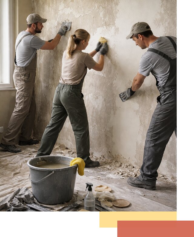 Очистка стен от клея и грунтовки в Новокуйбышевске качественно и быстро