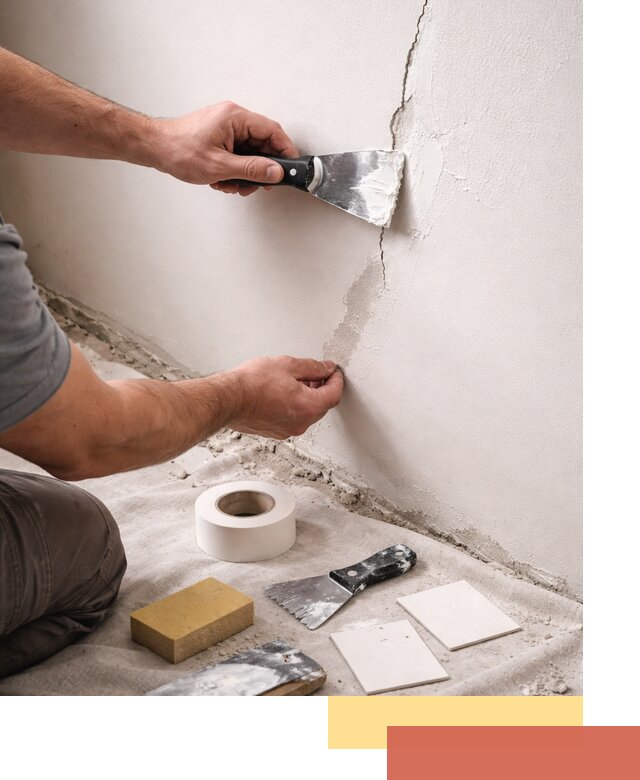 Заделка трещин и сколов в стенах и потолках в Новокуйбышевске