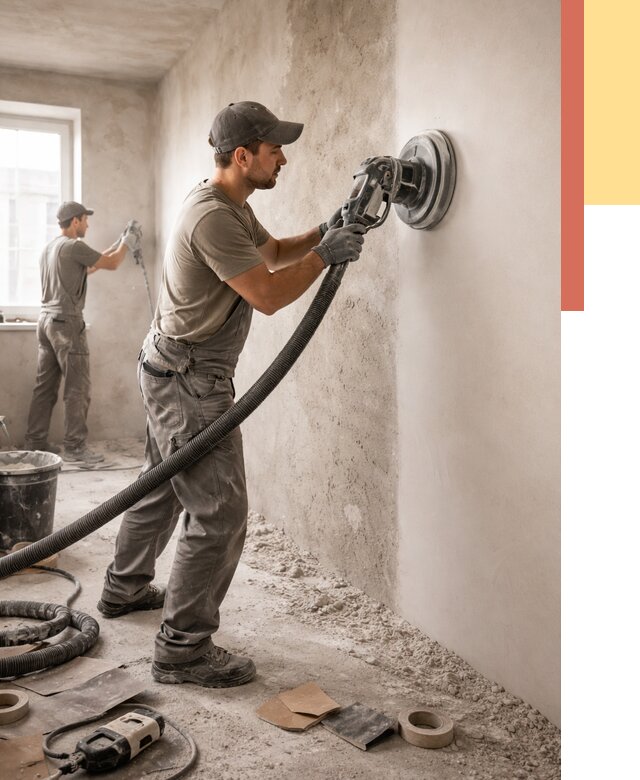 Шлифовка стен в Новокуйбышевске от 1229 руб/м2 — быстро и недорого | ОТДЕЛОЧНИК-Нвб