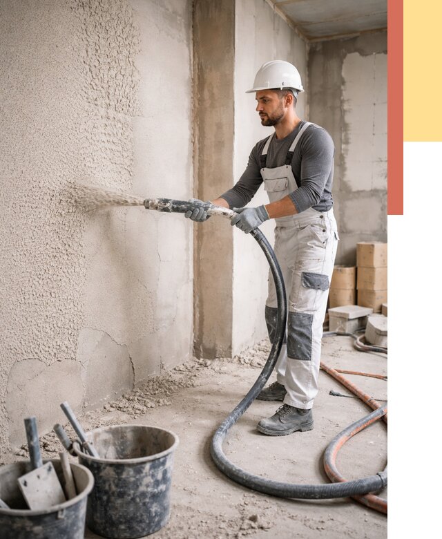 Машинная штукатурка стен в Новокуйбышевске под ключ от 6657 руб./м2 | ОТДЕЛОЧНИК-Нвб