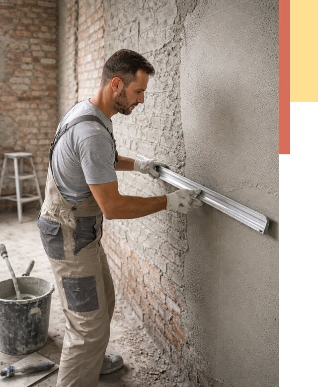 Штукатурка кирпичных стен в Новокуйбышевске от 4609 руб/м2 — быстро и недорого | ОТДЕЛОЧНИК-Нвб