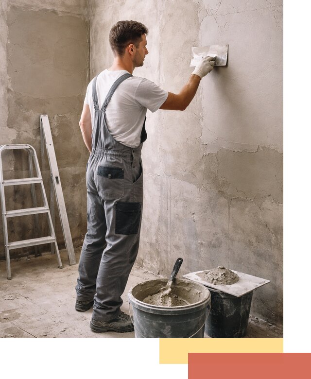 Штукатурка стен в ванной под ключ в Новокуйбышевске