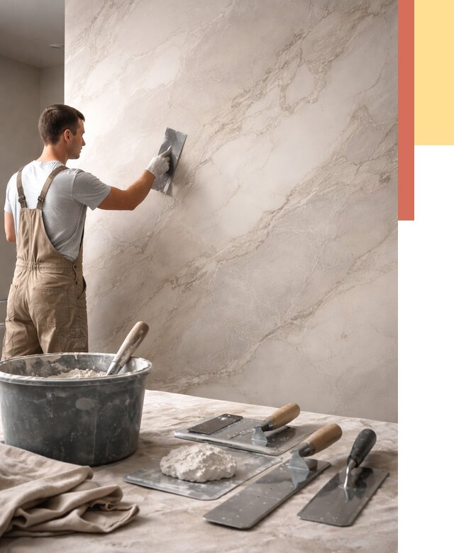 Декоративная штукатурка под мрамор в Новокуйбышевске от 2868 руб./м² — быстро и недорого | ОТДЕЛОЧНИК-Нвб