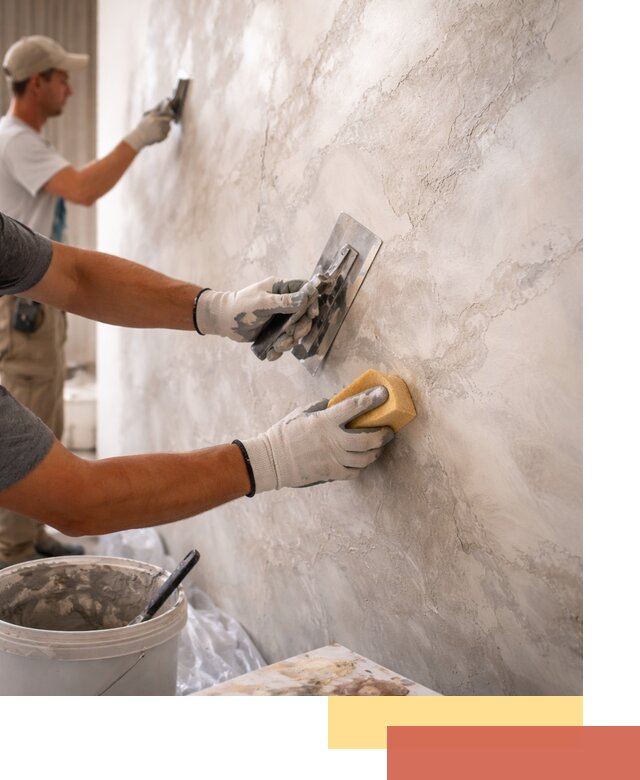 Декоративная штукатурка под мрамор в Новокуйбышевске для стен и потолков