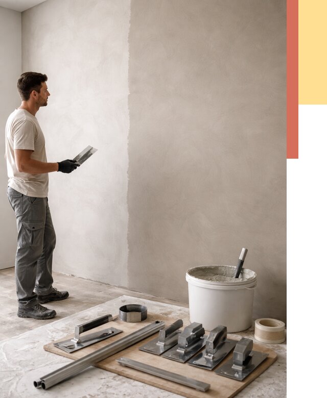 Нанесение микроцемента на стены в Новокуйбышевске от 3277 руб./м2 под ключ | ОТДЕЛОЧНИК-Нвб