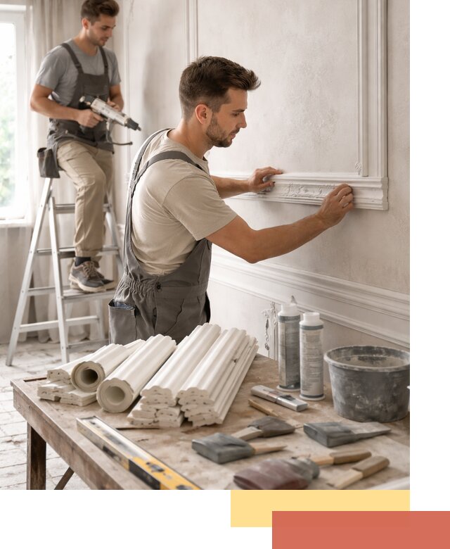 Монтаж лепнины на стены в Новокуйбышевске профессионально и качественно