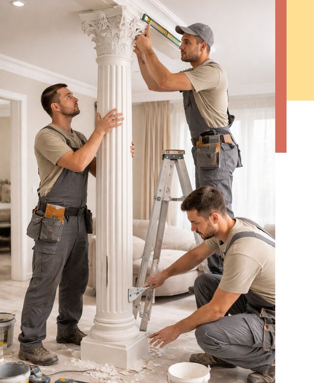 Установка декоративных колонн в Новокуйбышевске от 12290 руб. под ключ | ОТДЕЛОЧНИК-Нвб