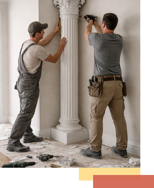 Установка декоративных колонн в Новокуйбышевске под ключ