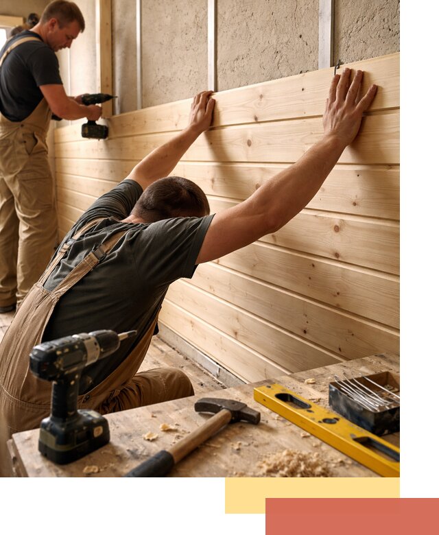 Монтаж деревянной вагонки на стены в Новокуйбышевске быстро и качественно