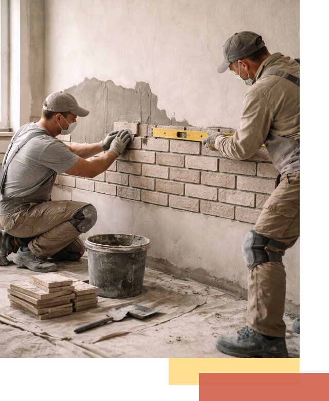 Монтаж декоративного кирпича профессионально в Новокуйбышевске