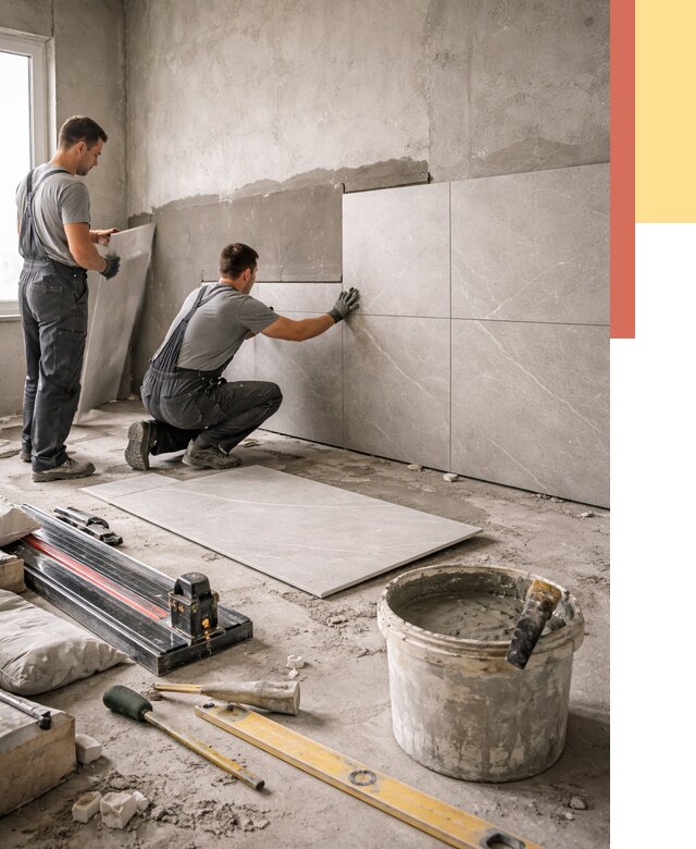 Облицовка стен керамогранитом в Новокуйбышевске от 4302 руб./м² — услуги под ключ | ОТДЕЛОЧНИК-Нвб