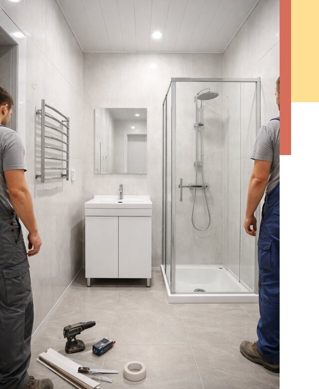 Отделка ванной комнаты панелями ПВХ в Новокуйбышевске от 4609 руб. за м2 | ОТДЕЛОЧНИК-Нвб