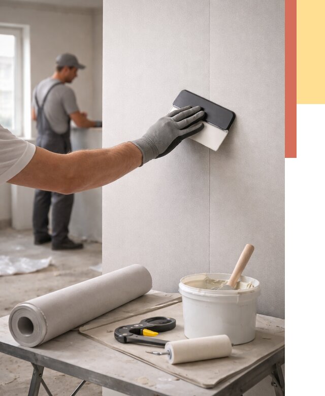 Поклейка обоев под покраску в Новокуйбышевске от 3585 руб. за м2 | ОТДЕЛОЧНИК-Нвб