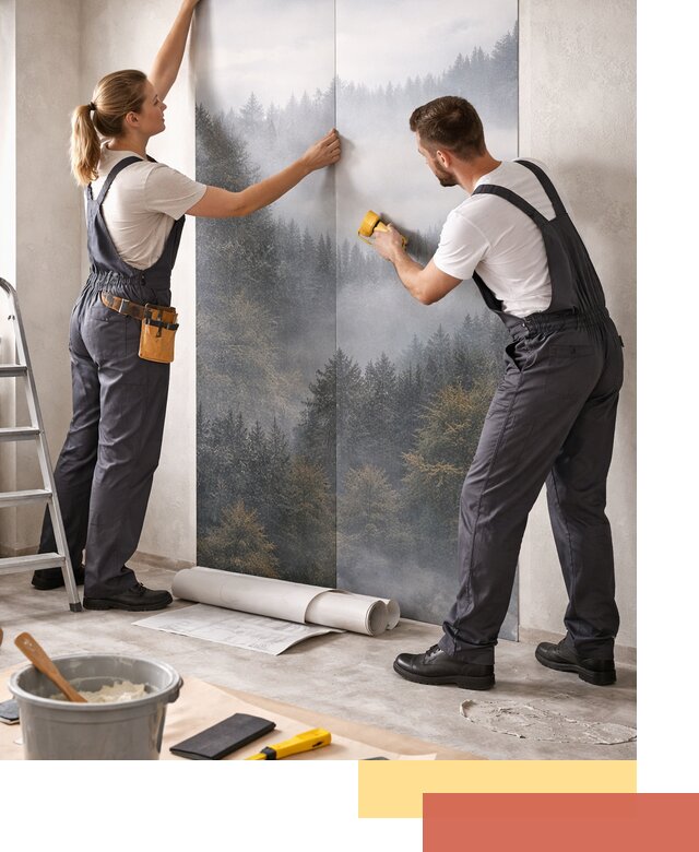 Поклейка фотообоев профессионально в Новокуйбышевске под ключ