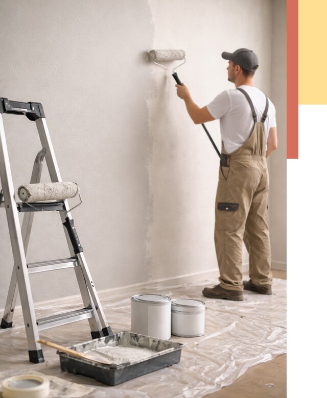 Покраска стен латексной краской в Новокуйбышевске от 4609 руб. за м2 | ОТДЕЛОЧНИК-Нвб