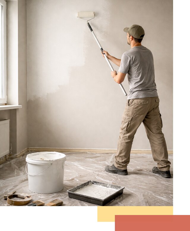 Покраска стен латексной краской в Новокуйбышевске качественно и быстро