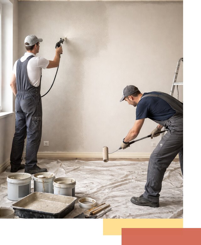 Покраска стен моющейся краской и защита поверхностей в Новокуйбышевске