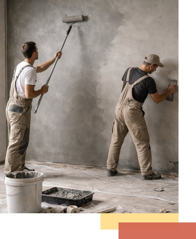 Покраска стен под бетон в Новокуйбышевске профессионально и недорого