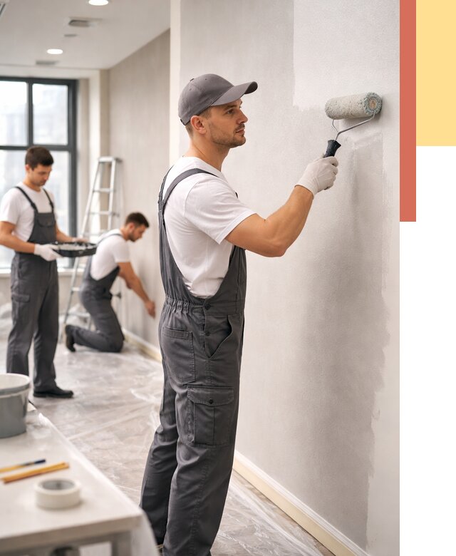 Покраска стен в офисе в Новокуйбышевске от 8706 руб. — быстро и недорого | ОТДЕЛОЧНИК-Нвб