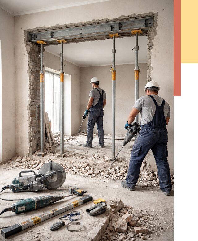 Прорезка проема в стене в Новокуйбышевске от 4609 руб. — быстро и недорого | ОТДЕЛОЧНИК-Нвб