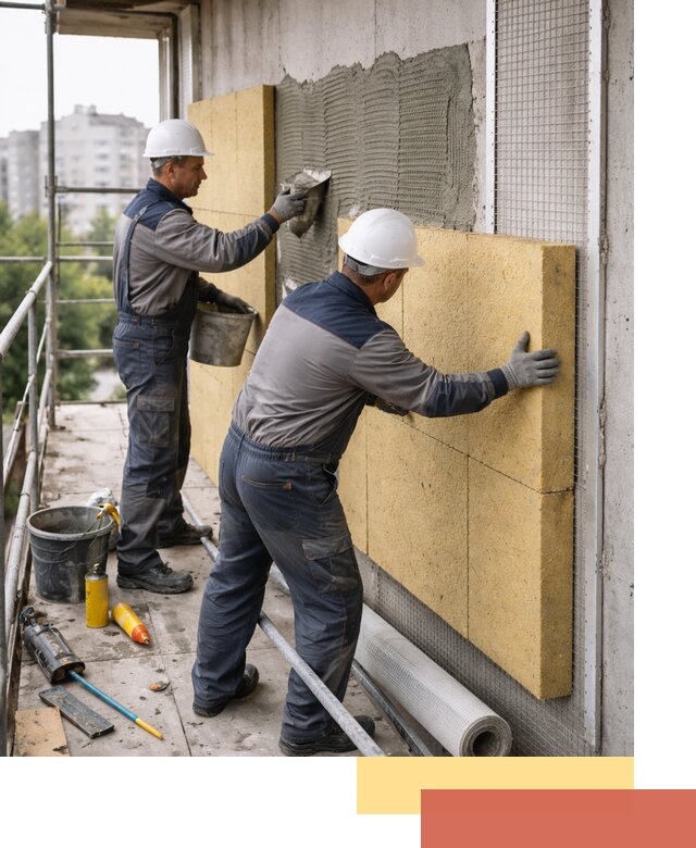 Утепление стен зданий и домов в Новокуйбышевске качественно и надежно