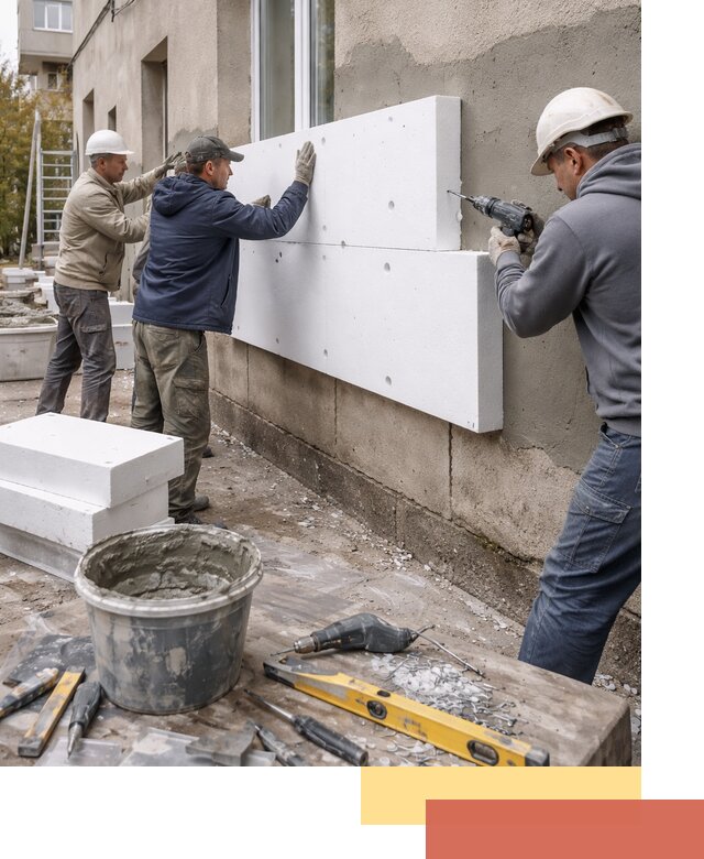 Утепление наружных стен пенопластом в Новокуйбышевске