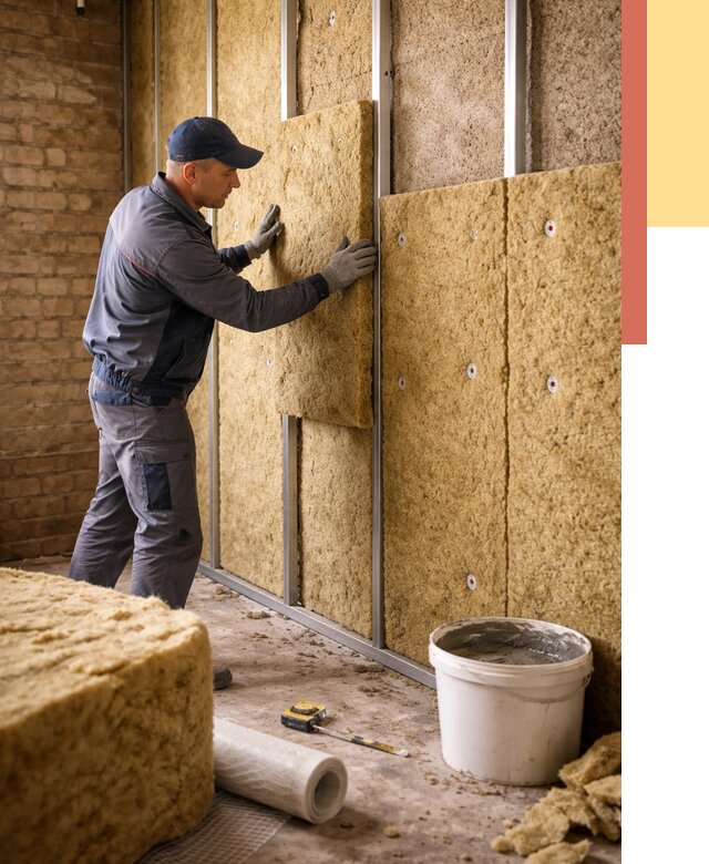 Утепление стен минватой в Новокуйбышевске от 1383 руб./м2 — недорого и быстро | ОТДЕЛОЧНИК-Нвб