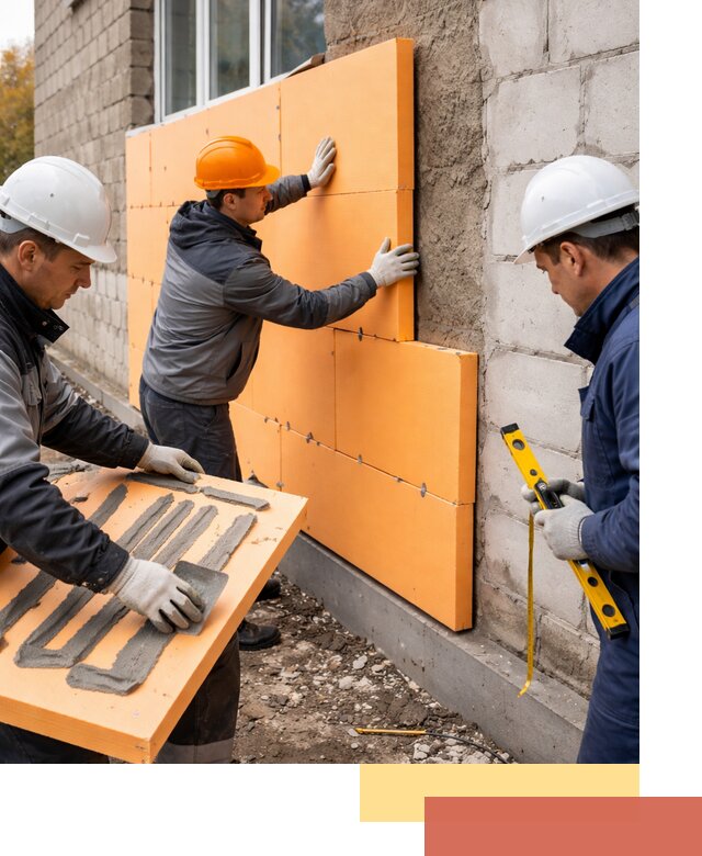 Утепление фасада пеноплексом под ключ в Новокуйбышевске