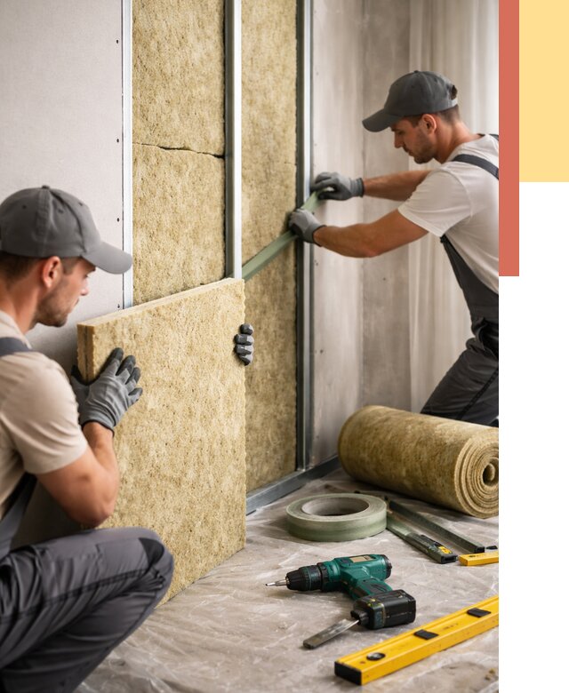 Шумоизоляция стен в Новокуйбышевске под ключ от 1895 руб. | ОТДЕЛОЧНИК-Нвб