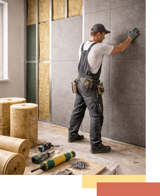 Профессиональная шумоизоляция стен в Новокуйбышевске для квартиры и офиса