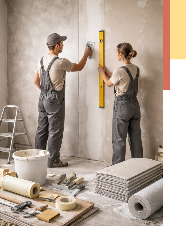 Отделка стен в Новокуйбышевске от 1536 руб/м² — недорого, быстро, под ключ | ОТДЕЛОЧНИК-Нвб