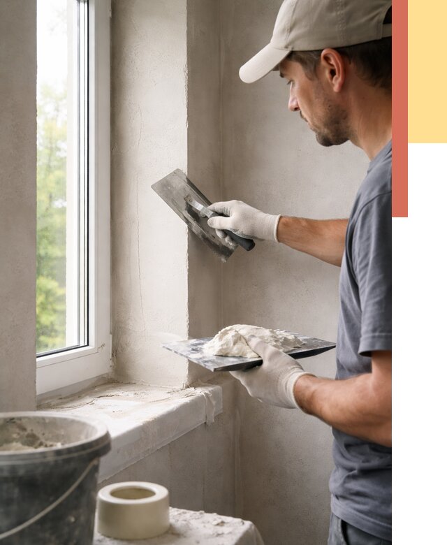 Штукатурка откосов в Новокуйбышевске от 4609 руб/м² — услуги и выравнивание под ключ | ОТДЕЛОЧНИК-Нвб