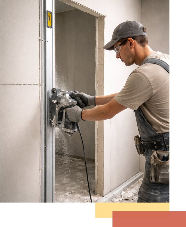 Устройство дверного проема в перегородке в Новокуйбышевске