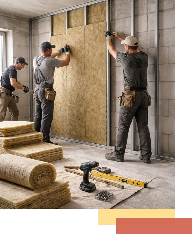 Шумоизоляция перегородок из блоков в Новокуйбышевске — монтаж и защита шумоизоляцией