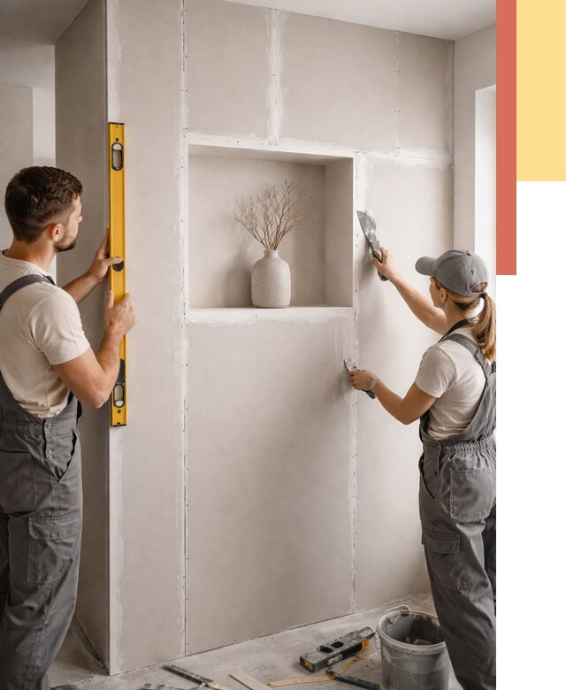 Перегородка из гипсокартона с нишей в Новокуйбышевске от 3329 руб. под ключ | ОТДЕЛОЧНИК-Нвб