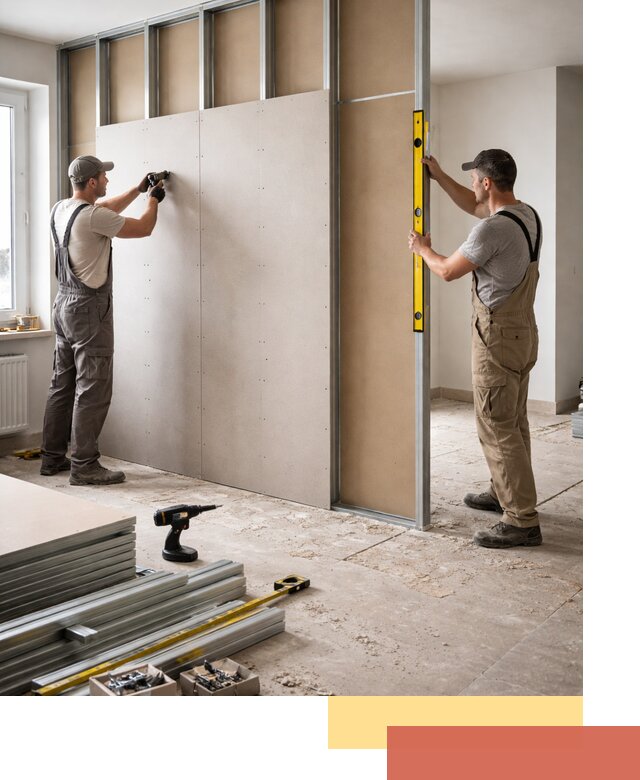 Зонирующая перегородка из гипсокартона под ключ в Новокуйбышевске