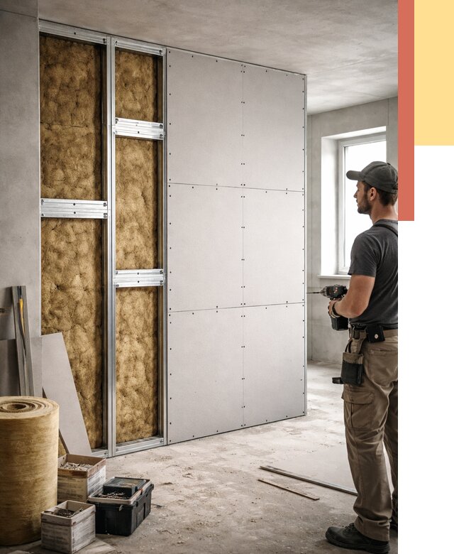 Усиленная перегородка под навеску в Новокуйбышевске от 13110 руб. — монтаж под ключ | ОТДЕЛОЧНИК-Нвб