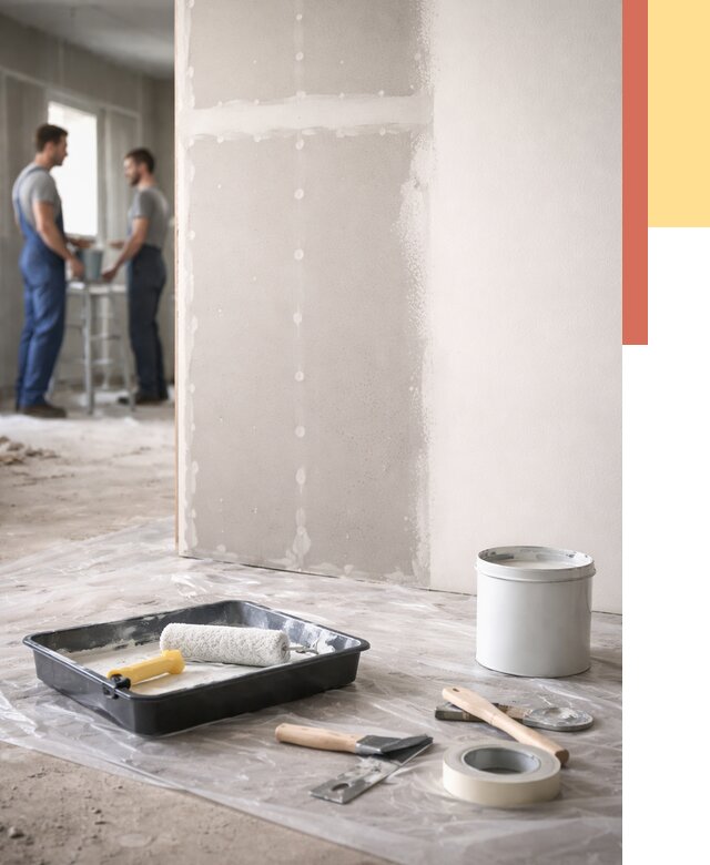 Покраска перегородок из гипсокартона в Новокуйбышевске от 4609 руб. под ключ | ОТДЕЛОЧНИК-Нвб