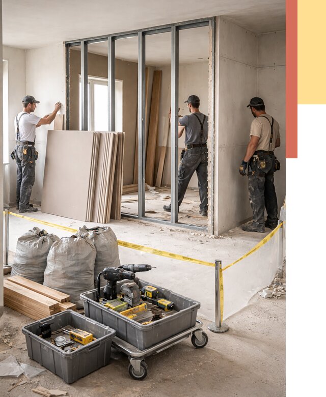 Перенос гипсокартонной перегородки в Новокуйбышевске под ключ от 4609 руб. | Демонтаж и монтаж – ОТДЕЛОЧНИК-Нвб